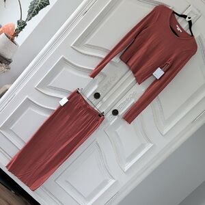 O'Neill Ribbed Knit Top in Dusty Coral